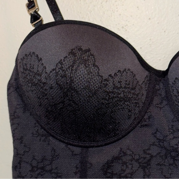 F.I.T. Figure Improving Technology Black Built In Bra Slip Dress Size Large - Picture 3 of 9